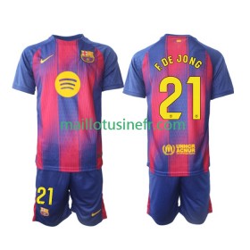 Maillot de Foot FC Barcelone Frenkie de Jong 21 Domicile 2025-26 - Enfant